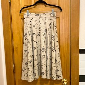 Amazing swing skirt with camping pattern
